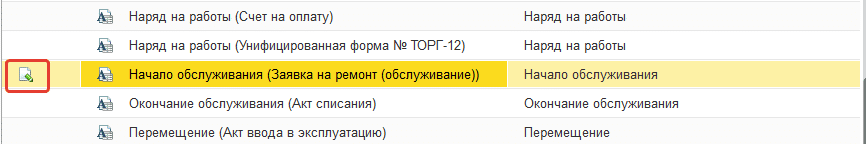 Список печатных форм