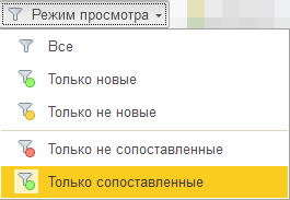 Только сопоставленные Только сопоставленные