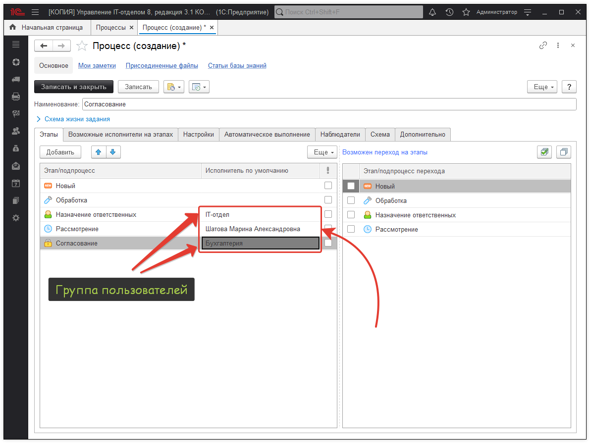 Добавление исполнителей по умолчанию
